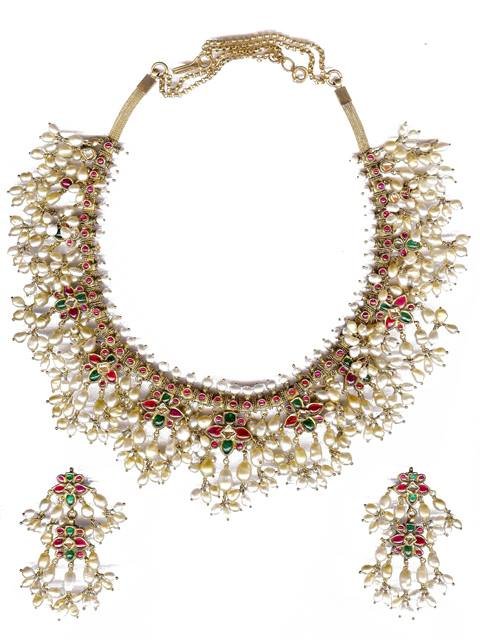 Gutta pusal Pearl Necklace Design-indianjewellerydesign.com